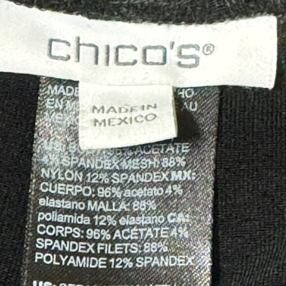 Chicos Womens Wide-Leg Black Pants Size 2P Acetate & Spandex Blend Like Traveler - Picture 3 of 7